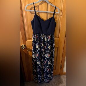 Navy Blue Maxi Dress with Open Back